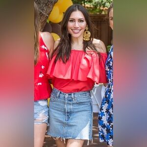 Nicholas Off the Shoulder Ruffle Top